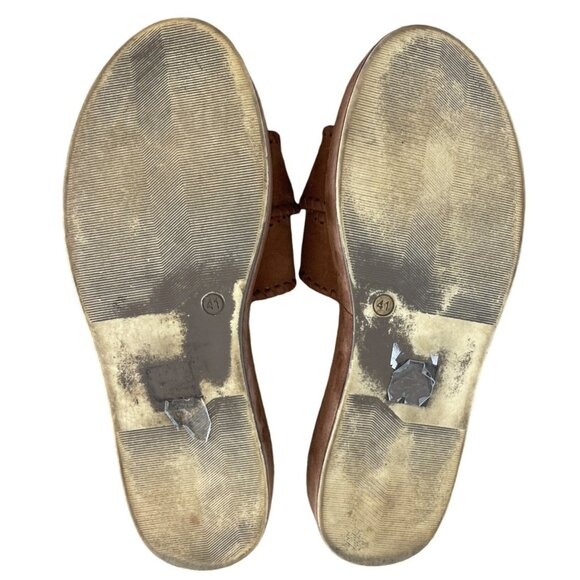 Boden Suede Platform Flatform Sandals Criss Cross Whipstitch Brown EU 41 US 9.5 - Picture 9 of 11